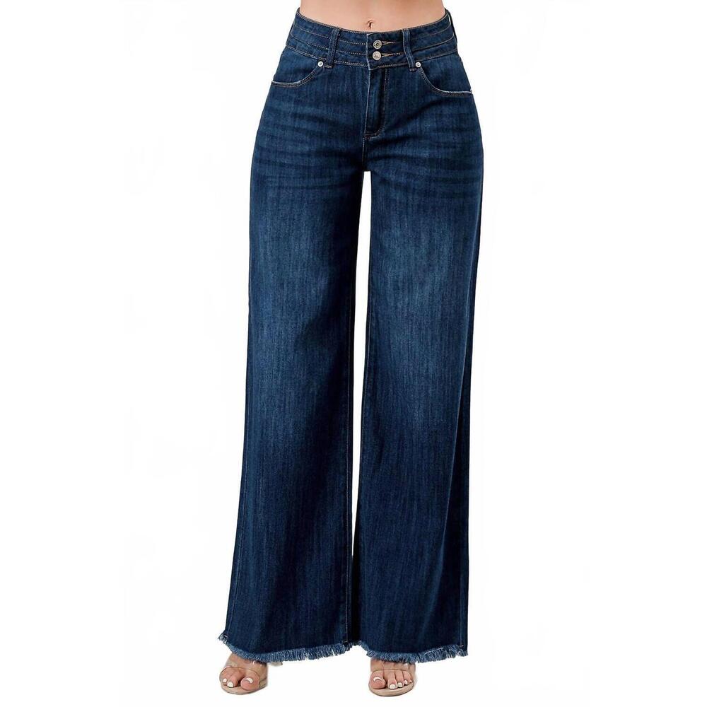 NEW I&M JEANS mid rise wide leg jeans in dark wash